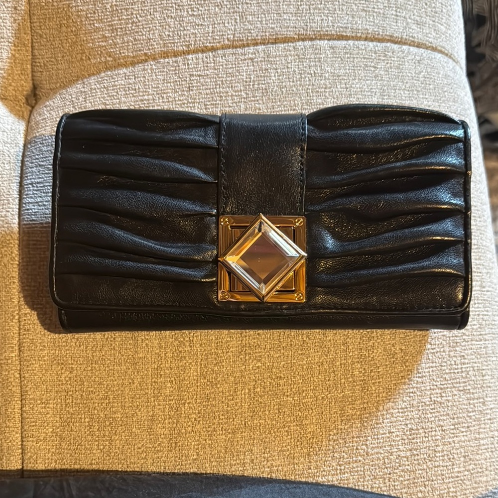MICHAEL Michael Kors Black Wallet with Gold Detail